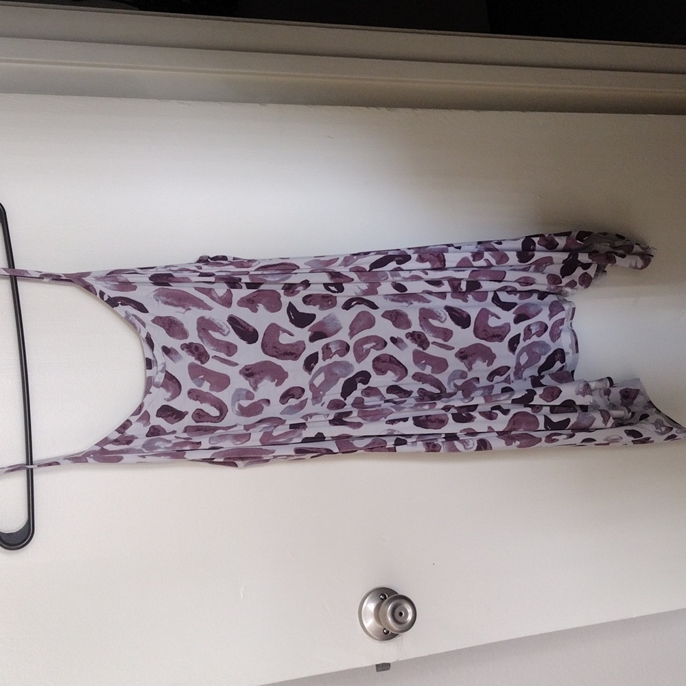Purple and white tank top dress